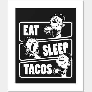 Eat Sleep Tacos Repeat - Mexican taco food lover graphic Posters and Art